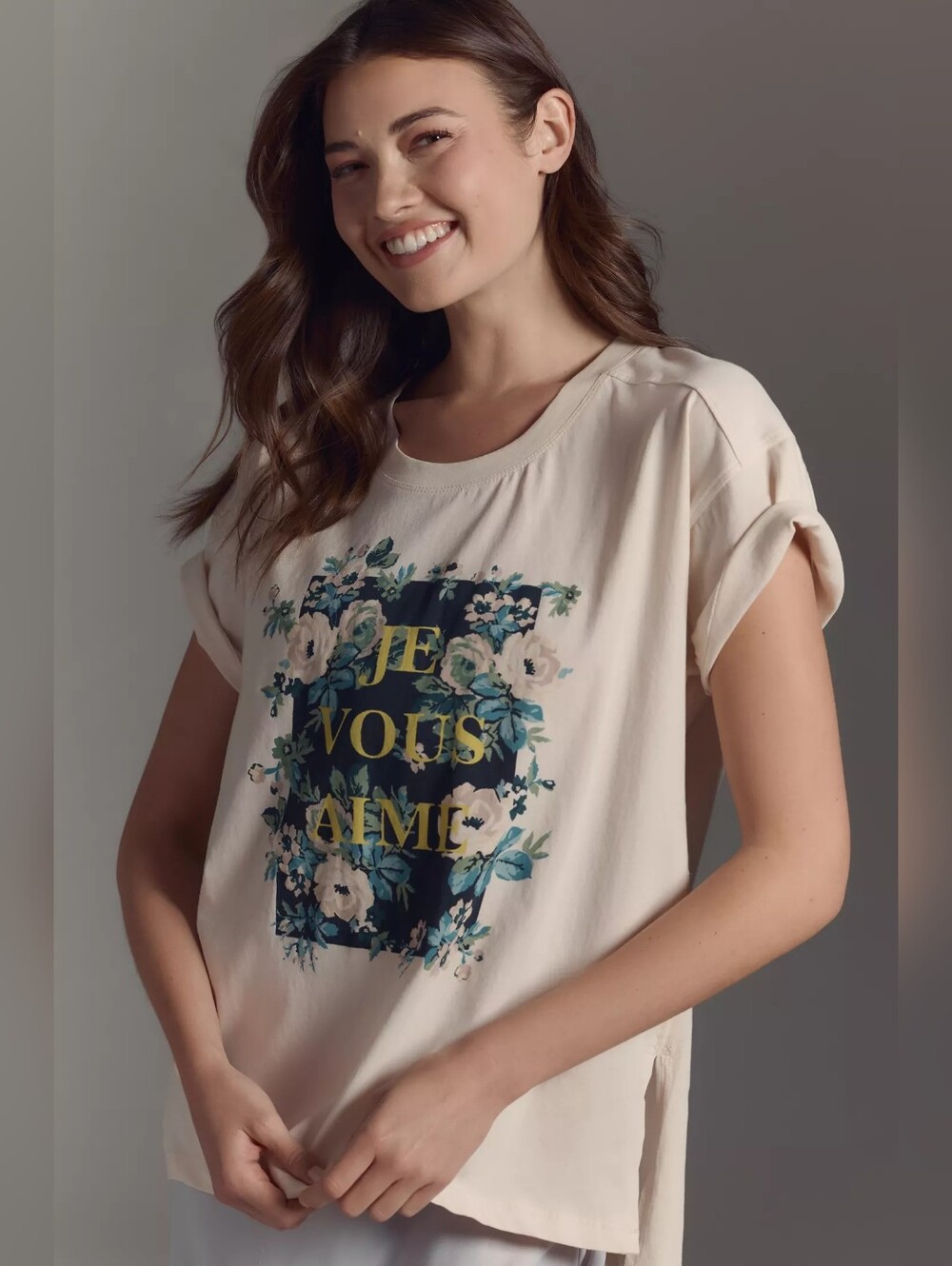 Anthropologie Floral French Oversized Shirt